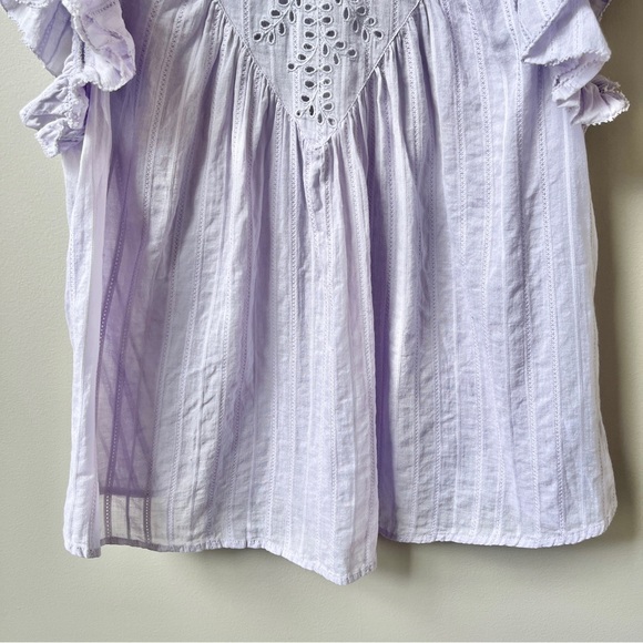Universal Thread Top Women's Small Lilac Purple 100% Cotton Cottage Eyelet Beach - Picture 5 of 12